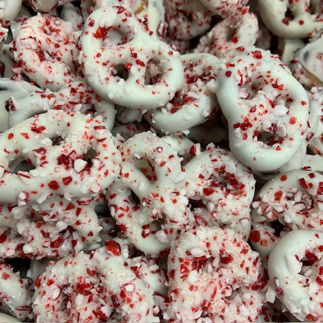 Frosted Peppermint Pretzels