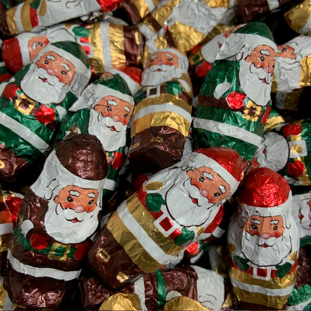 Mini Santas, Dark Chocolate Foiled