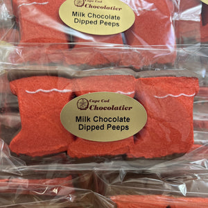 Red Stocking Peep dipped in Chocolate